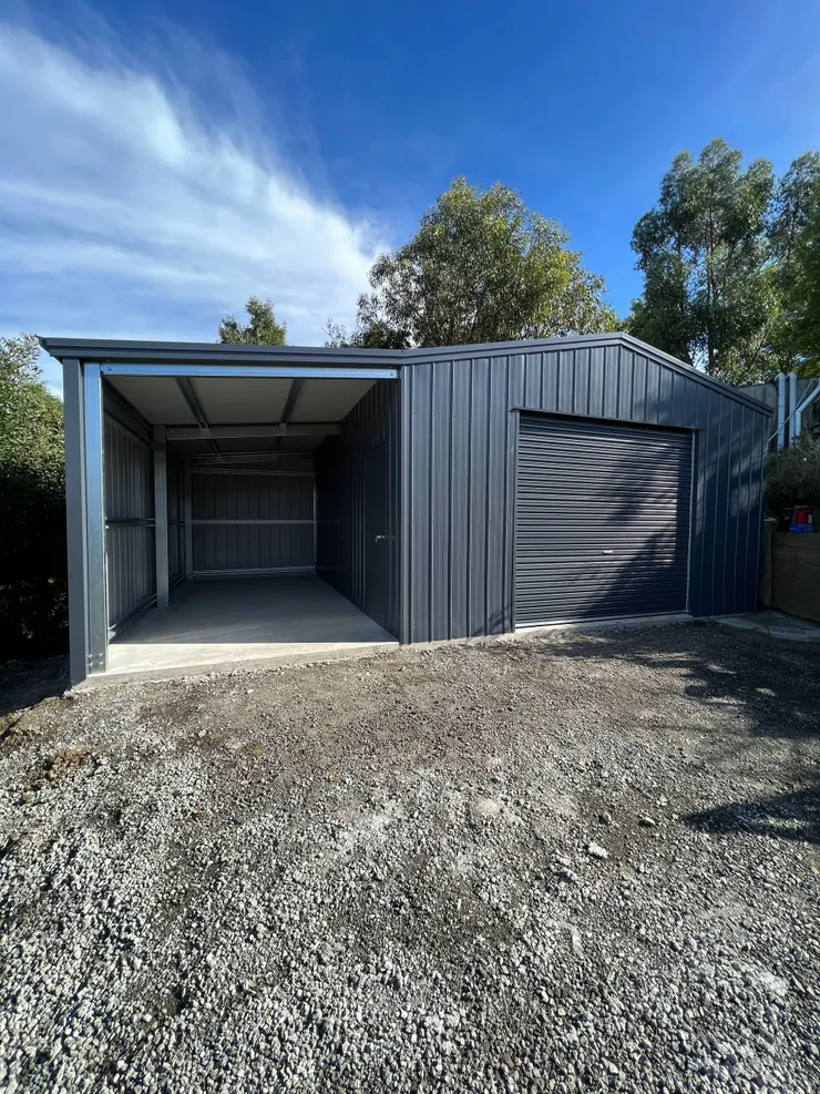 Steel Garage with Side Car Port